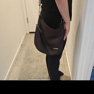 Wrangler Brown Leather crossbody messenger bag